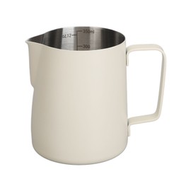 Pull Flower Cup Stainless Steel Art Froth Cup Pointed Mouth Coffee Foam Making Pitcher for Home Café 350ML White