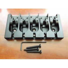 Hipshot NEW - Hipshot 5-String "A" Brass Bass Bridge, BLACK - CHOOSE YOUR SPACING! - .669”