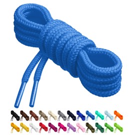 Birch Round Shoelaces 27 Colors 3/16" Thick Shoe Laces 4 Different Lengths (45.5" (115cm) - L, Azure)