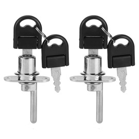 2Pcs Cabinet Lock with Keys，Zinc Alloy Furniture Drawer Wardrobe File Cabinet Lock with Keys Office Security DIY Furniture Hardware for Home Office Security (19mm Head Silver)