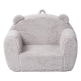 MOMCAYWEX Kids Snuggly-Soft Sherpa Chair, Teddy Bear Cuddly Toddler Foam Chair for Boys and Girls, Grey
