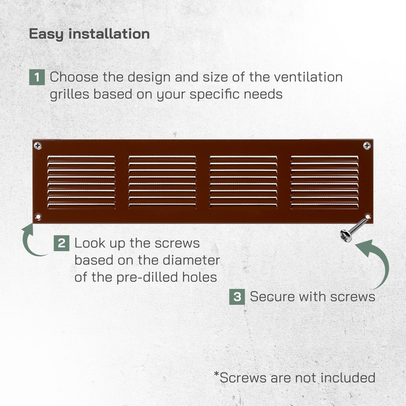 Vent Systems 16'' x 4'' Inch (Overall Dimensions) - Brown