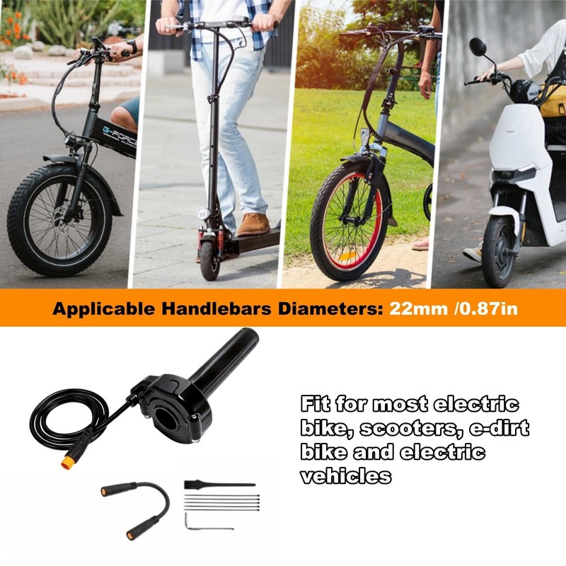 Full Twist Throttle for Macfox,12V-72V Surron Style 3 Pin Ebike