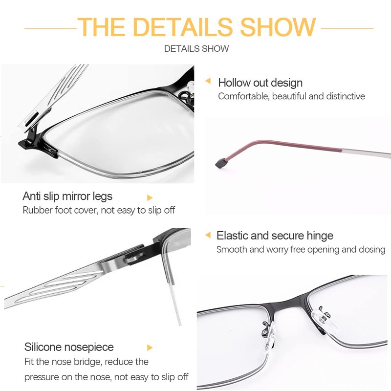 YIMI Photochromic Progressive Multifocus Reading Glasses for Men Women Spring