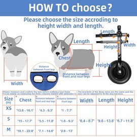 Adjustable Small Dog Wheelchair - Mobility Aid for Disabled Pets,Small Dog Wheelchair for Back Legs， Leg Brace & Hip Support - 8-20 lbs (Extra Small)