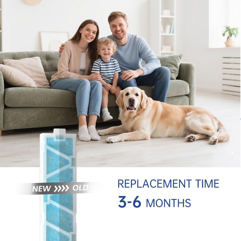 Aliveair 6-Pack MAC-408FT-E Replacement Filter and 6-Pack Carbon Filter Compatible