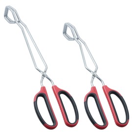 HINMAY Stainless Steel Scissor Tongs 11-Inch and 13-Inch Set, Set of 2