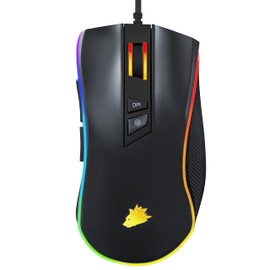 CSL-Computer TITANWOLF - Gaming Maus 12400 DPI mit RGB Beleuchtung, 8 programmierbare Tasten, Ergonomisches Design für ióptimalen Spielkomfort