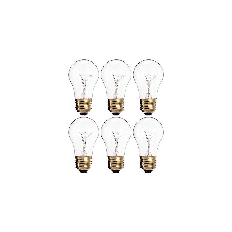 KOR (Pack of 6) A15 25W Incandescent Appliance Bulbs –