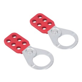 2PCS Lockout Tagout Steel Hasp Tagout Safety Hasp 1.5 Inch Industrial 6 Hole Galvanized Steel,Red