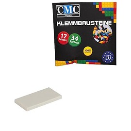 50 x Clamping Blocks Tiles Building Blocks 2 x 4 Nubs Compatible 34 Colours Free Choice of Colours (713 - White)