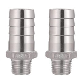 Happyreise Stainless Steel Hose Barb Fitting,1" Hose Barb to 1/2" Male NPT, for Water Fuel Air (Pack of 2)