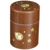 HAKOYA tea container round small wood grain Hanko Rabbit 56897 