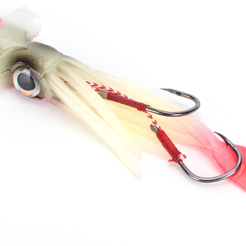 Fishing Squid Lure Octopus UV Luminous Squid Jigs with Hook
