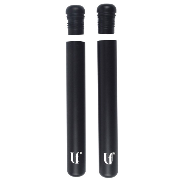 Ufiore Metal Tube Container, Smell Proof, Waterproof, Lightweight, 2 Pack, (BlackBlack), 4.5 Inch