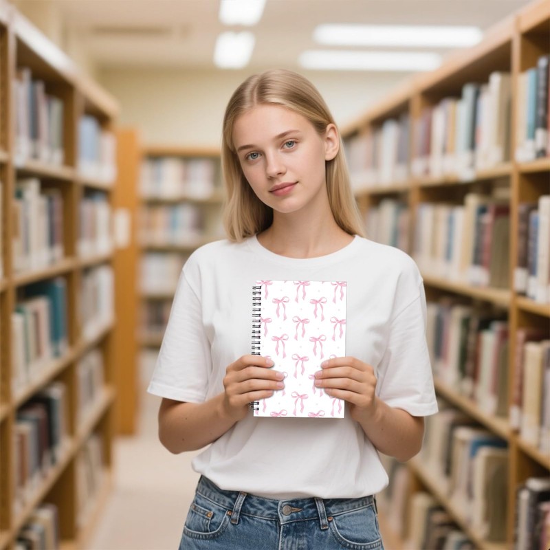 INCOK Coquettte Pink Bow Notebook - Preppy Stuff Preppy School