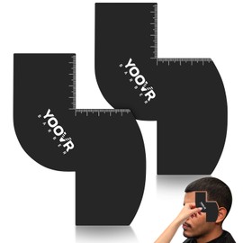 Barber Accessories for Hairline Shaping, Barber Supplies Enhancement Card for Barbers with Graduated Scale, Essential Tools for Hair Building Fibers and Enhancement Spray, 2 Pack (S-Shaped)