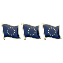 Pack of 3 x European Union badge EU flag Metal Pin Badges