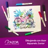 Azor Marcadores Para Dibujo, 12 Piezas, Base Agua, Punta Fina