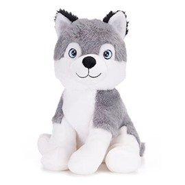 Posh Paws 49286H Earth 10-Inch (25cm) Sitting Husky Dog Eco-Friendly Plush Soft Toy