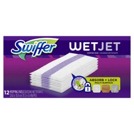 Swiffer WetJet Hardwood Floor Cleaner, Spray Mop Pad Refill, Multi Surface, 12 Count (Packaging May Vary)