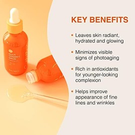 Suero facial con vitamina C, ácido hialurónico y péptidos suero hidratante que ilumina, reafirma y reduce las arrugas y las manchas oscuras, 60,67 de