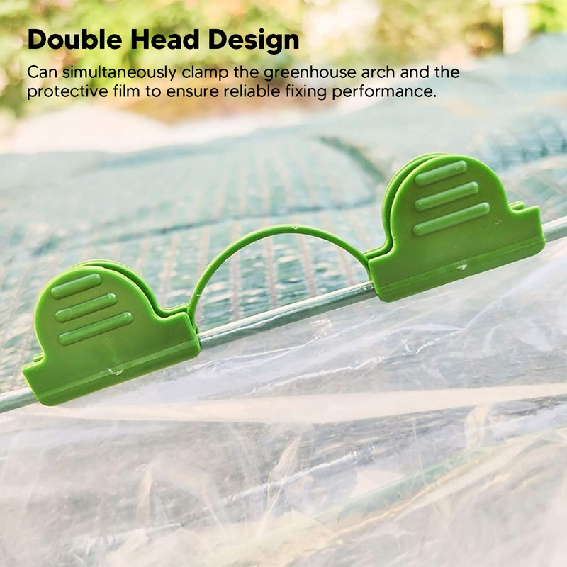 100PCS Greenhouse Arch Frame Double Head Plastic Clip Heating Press