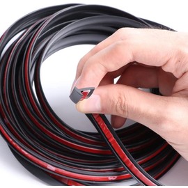 16.4FT 5M T-Shape Rubber Seal Strip Weatherstrip Universal Self Adhesive Auto Weather Draft ​for Car Windshield Edge Moulding Sealing Soundproof T-Type Protector Trim (10 * 8mm)
