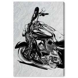 The Oliver Gal Artist Co. Transportation Wall Art Canvas Prints 'Motorcycle in Ink' Motorcycles