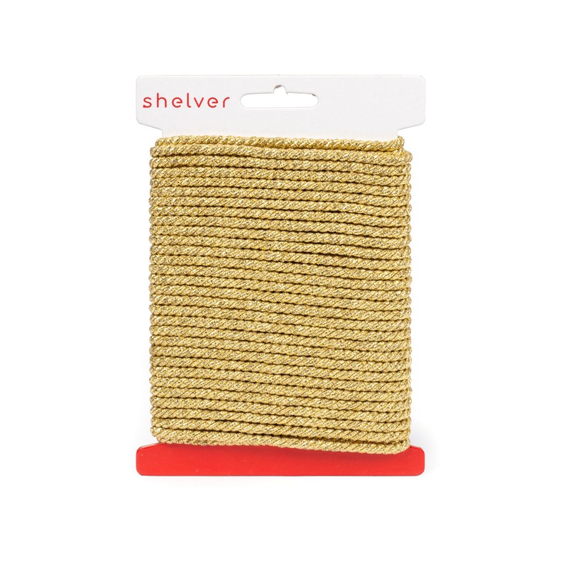 Shelver 5mm Gold Rope, Decorative Metallic Cord, Shiny Twisted Cord,
