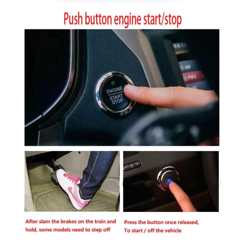 Car Ignition Switch 12V RFID Engine Start Push Button Keyless