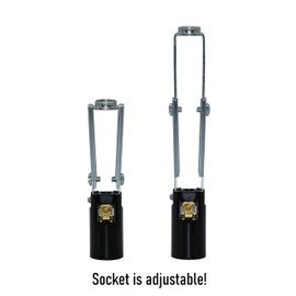 Creative Hobbies Chandelier Lighting Fixture Socket Kit, Adjustable Height Candelabra E-12 Sockets with Cardboard Insulators and 4-Inch Tall Cream Plastic Candle Cover Sleeves, Set of 6