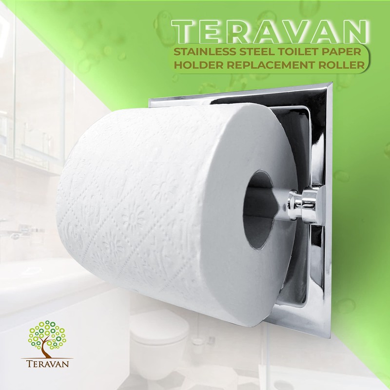Teravan 201 Stainless Steel Spring-Loaded Replacement Toilet Paper Roller with