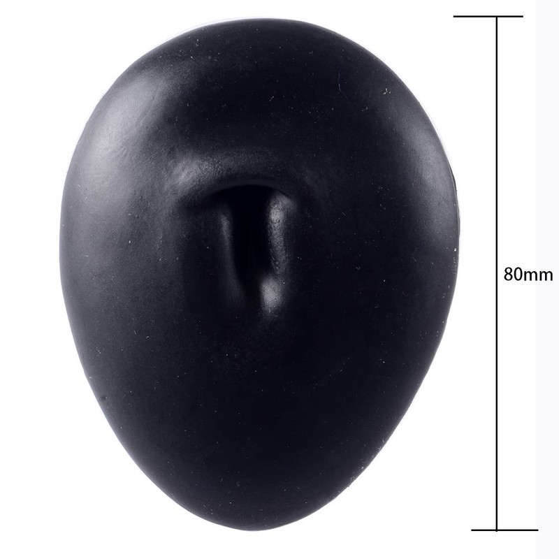 Black Soft Silicone Human Ear Mouth Eye Tongue Navel Model