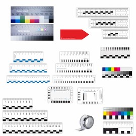 Expert Accessories Pack of 30 | Photo Scale, Crime Scale, Angle, Transparent, Crack Ruler, Tear Card, Magnet, Arrow, Crack Width Ruler, High-Quality Appraiser Equipment Car Real Estate