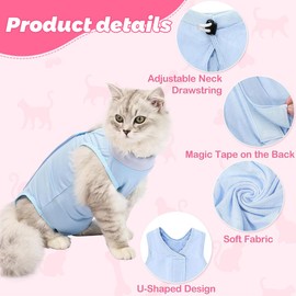 TEOZBLU Cat Body Surgery Leak Protection Cat Body Operation Castration Body Cat Op Body for Cats Spay Weaning Lick Protection Suit for Cat Abdominal Wounds or Skin Diseases L