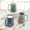Ceraozmus Large Ceramics Coffee Mugs,24 OZ,With Spoon And Wooden Lid,For