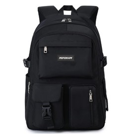 MIPOHAM Rucksack, Women's, Men's, Girls, Rucksack, 2-Layer Construction, 14 Pockets, Large Capacity, Students, High School Students, Unisex, Waterproof, Stylish, 15.6 Inch PC, Anti-Theft, Excursions,