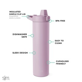 Simple Modern Filtered Water Bottle | Insulated Stainless-Steel Carbon Filter Travel Water Bottles | Reusable for Clean Drinking Water On The Go | 24oz, Lavender Mist
