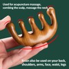 Wooden Massage Comb with Wide Tooth, Scalp Massager Round Tooth
