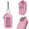 Guolich Car Key Chain Bag Double Zip Leather Protection Key