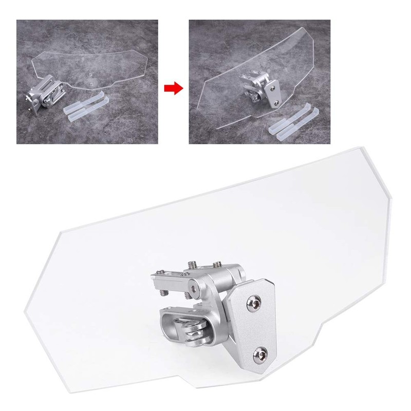 Motorcycle Windshield, Universal Adjustable Windscreen Wind Deflector for Kawasaki for