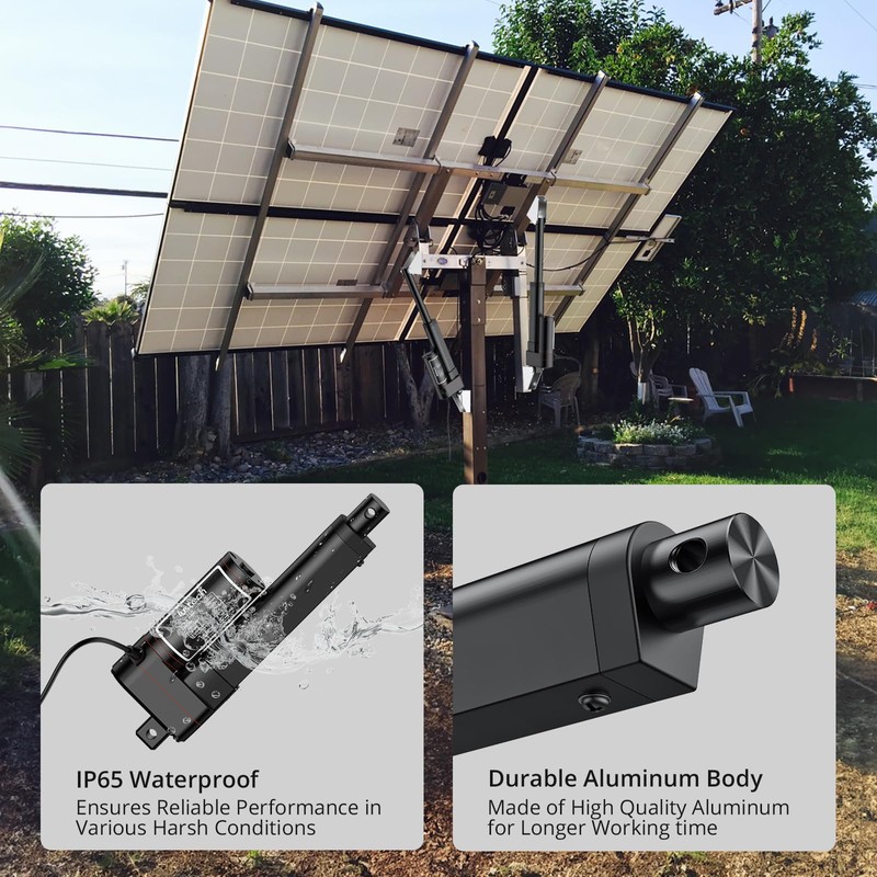 Justech 12V Heavy-Duty Linear Actuator 660lbs/3000N-4inch/100mm Silent IP65 Electric Actuator