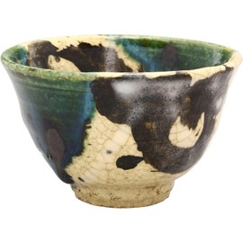 Seto Ware 139-0014s Miyoshi Gosan, Old Oribe High Hill, Sencha Bowl, Tea Cup, Capacity Approx. 4.8 fl oz (130 ml), Tableware Set, 5 Pieces, Made in Japan