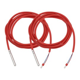 Be In Your Mind Pack of 2 Waterproof NTC10K Thermistor Temperature Sensor Probes -50 °C to +200 °C Suitable for Heating and Control of Solar Systems Heating Air Conditioning Ventilation Technology 2 m