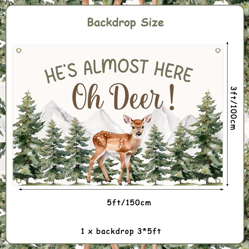 Balterever Deer Baby Shower Decorations for Boys Oh Deer He’s