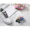 [Elerevyo] 1 Pair Glitter Shiny Metallic Flat Shoelaces Colorful Multicolor