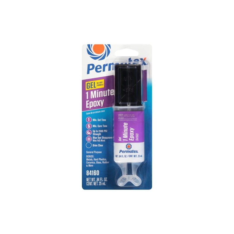 Permatex 84160 PermaPoxy 1 Minute General Purpose Epoxy, 0.84 oz.