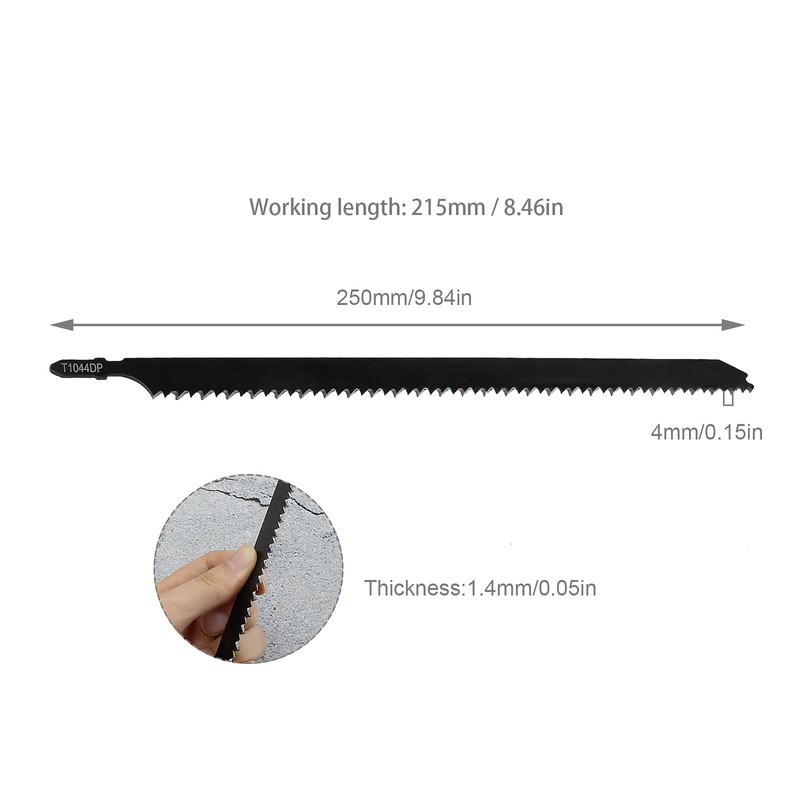 EMSea 5pcs T1044D 250mm T Shank Jigsaw Blades Clean and