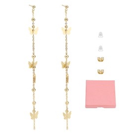 Mikovivi Butterfly Tassel Earrings, Gold Butterfly Drop Dangle Earring Stylish Fairy Earring for Women Jewelry Gifts Butterflies Drop Earrings for Women